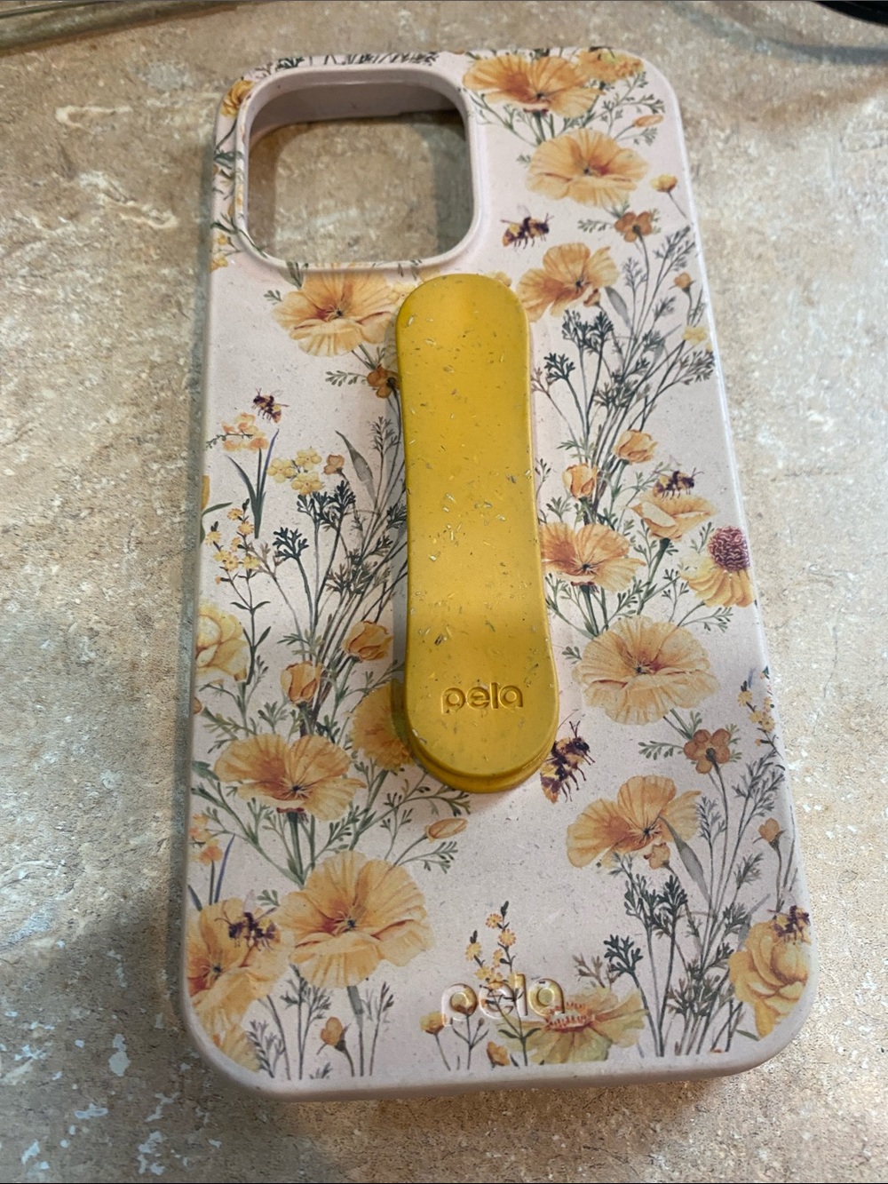 Floral Yellow Phone Case with Grip - Yellow
